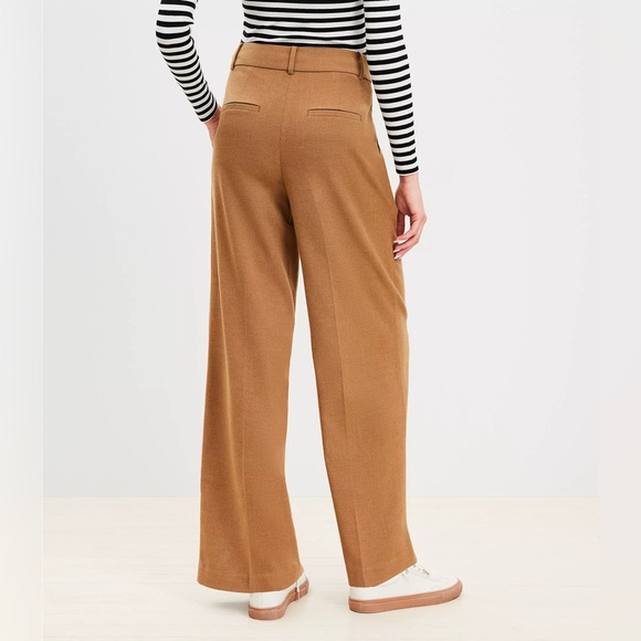 LOFT Peyton Wide Leg Trouser Pants in Heathered Brushed Flannel Size 8 NWT - Picture 3 of 13